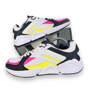 Fabletics Paige Performance Sneakers White / Black / Yellow / Pink Women's 6.5